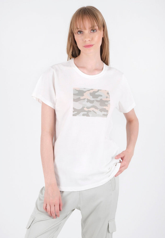 Women's Camouflage Print T-Shirt White