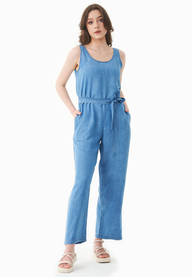 Lyocell Denim Jumpsuit Light Blue