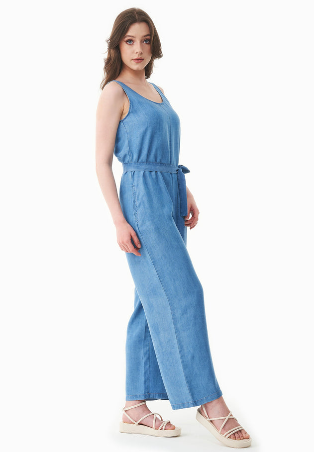 Lyocell Denim Jumpsuit Light Blue