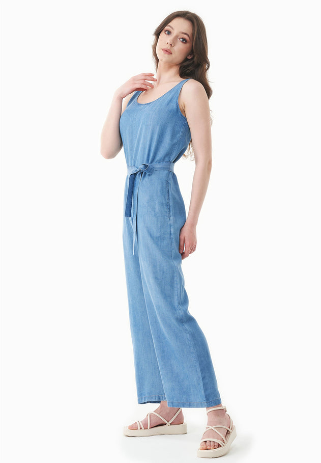 Lyocell Denim Jumpsuit Light Blue