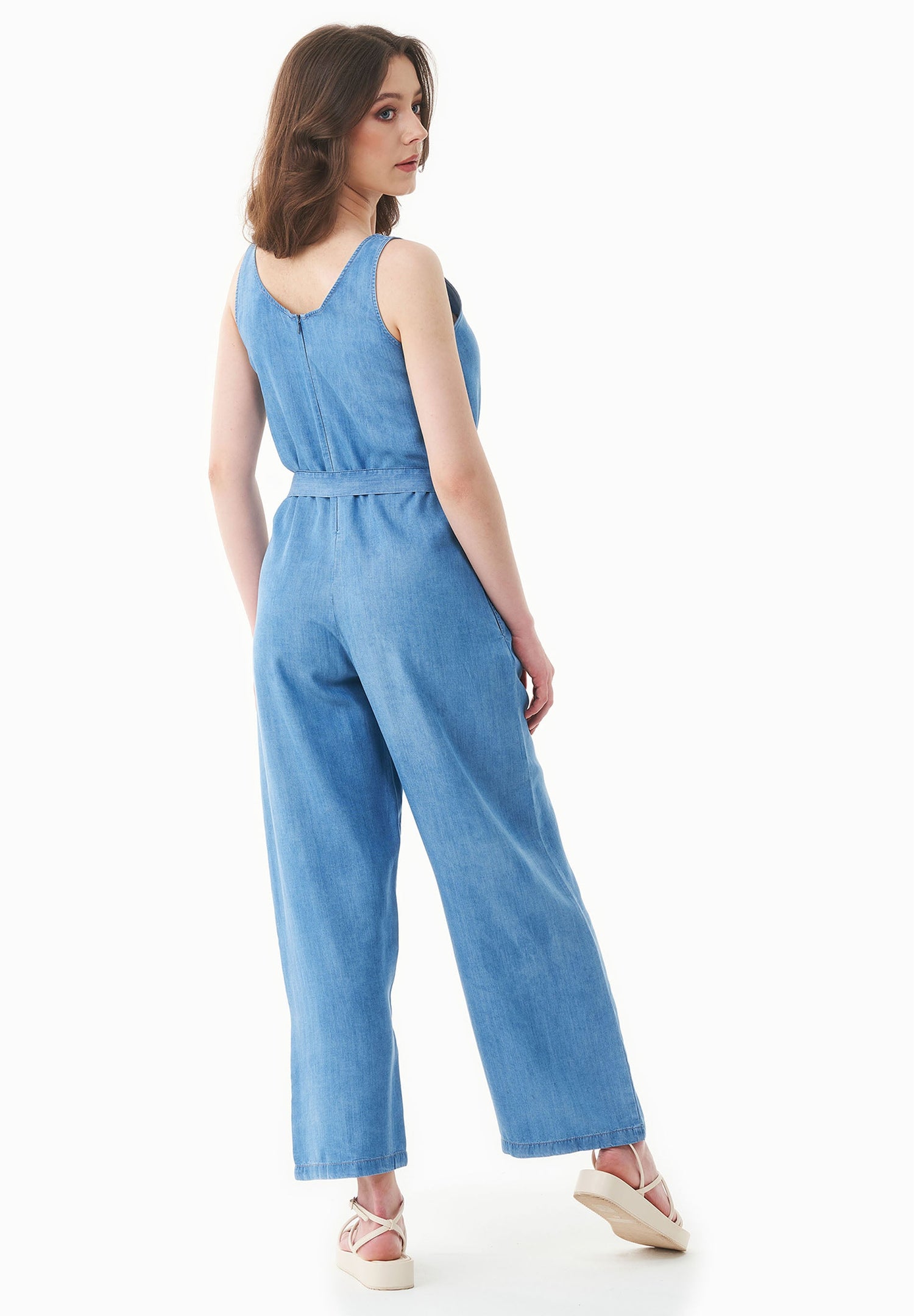 Lyocell Denim Jumpsuit Light Blue