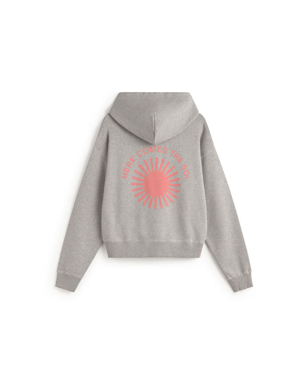 Valeria Hoodie Grey Retro Pink Sun