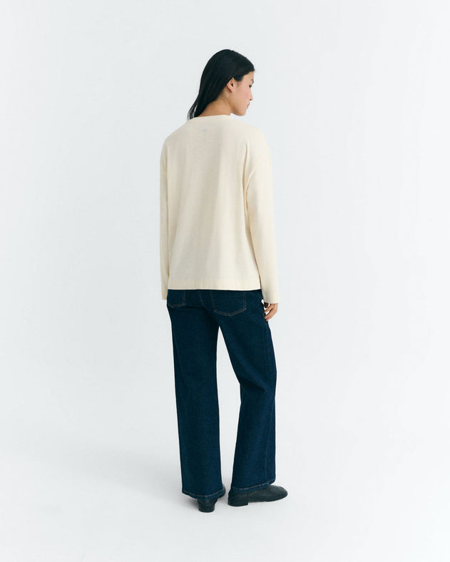 Emily Long Sleeve T-Shirt White Flower