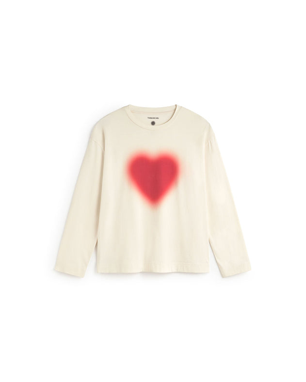 Emily Long Sleeve T-Shirt Blurry Heart White