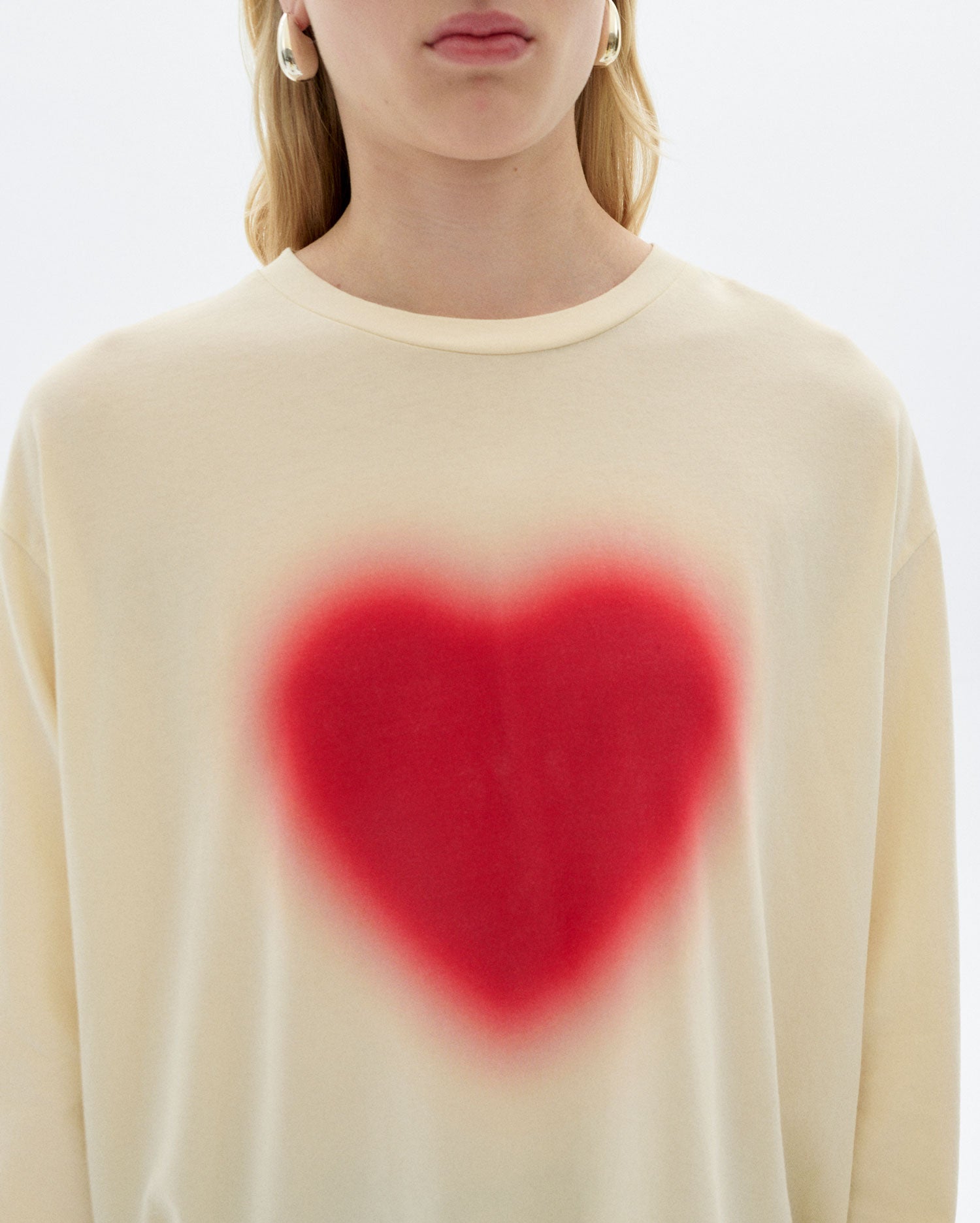 Emily Long Sleeve T-Shirt Blurry Heart White