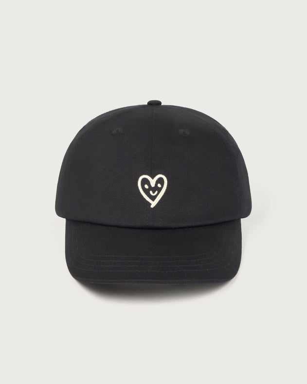 Cute Heart Cap Black