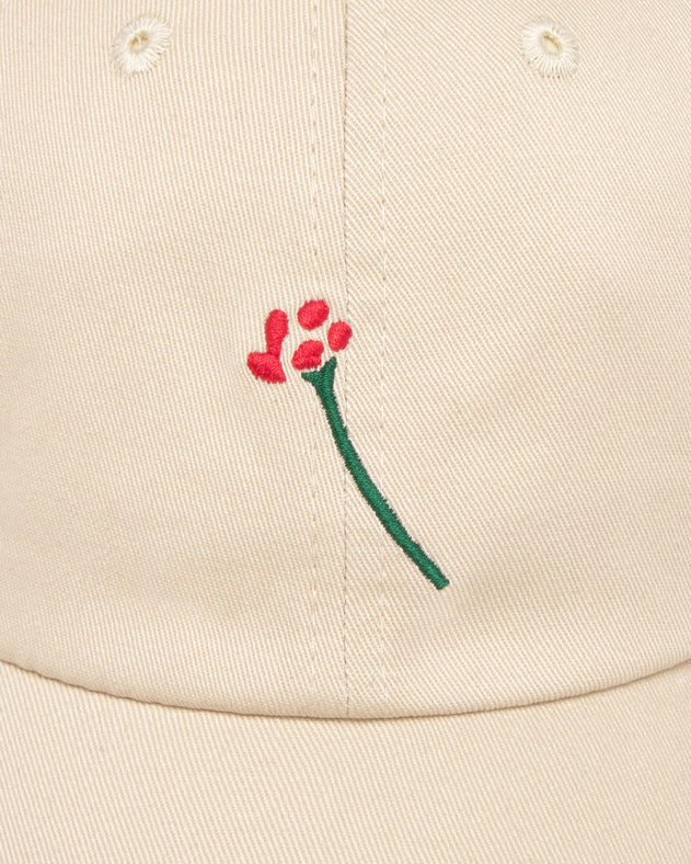 Chris Cap Embroidered Flower TM White
