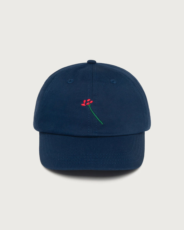 Chris Cap Embroidered Flower TM Blue
