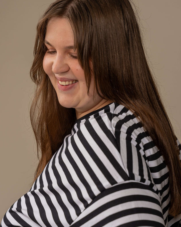 Muisto Long T-Shirt Black/White Stripe
