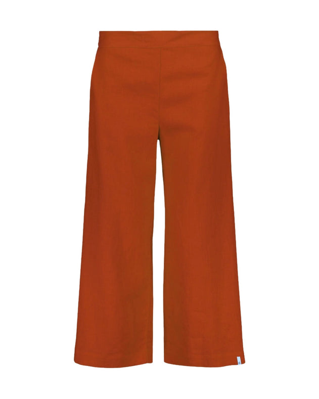 Culottes Linen Trousers Stonewashed Burnt Orange