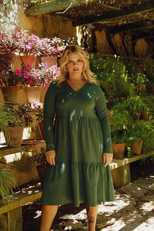 Amélie Layered Dress Evergreen - IVALO.COM
