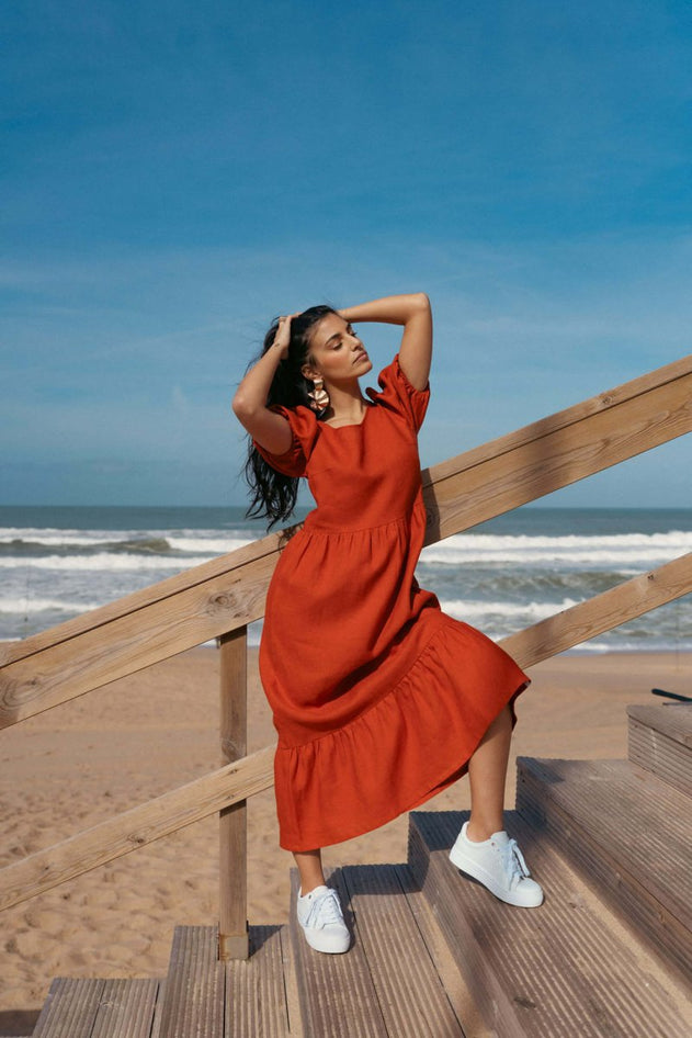 Astrid Dress Burnt Orange - IVALO.COM