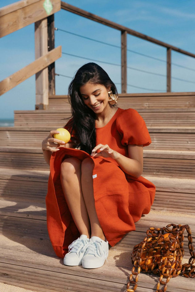 Astrid Dress Burnt Orange - IVALO.COM
