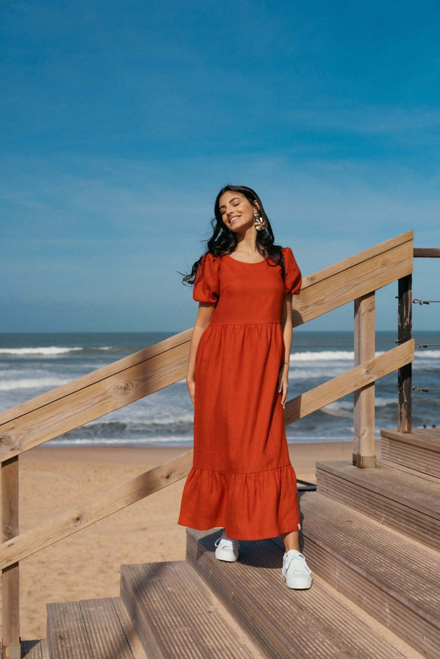 Astrid Dress Burnt Orange - IVALO.COM