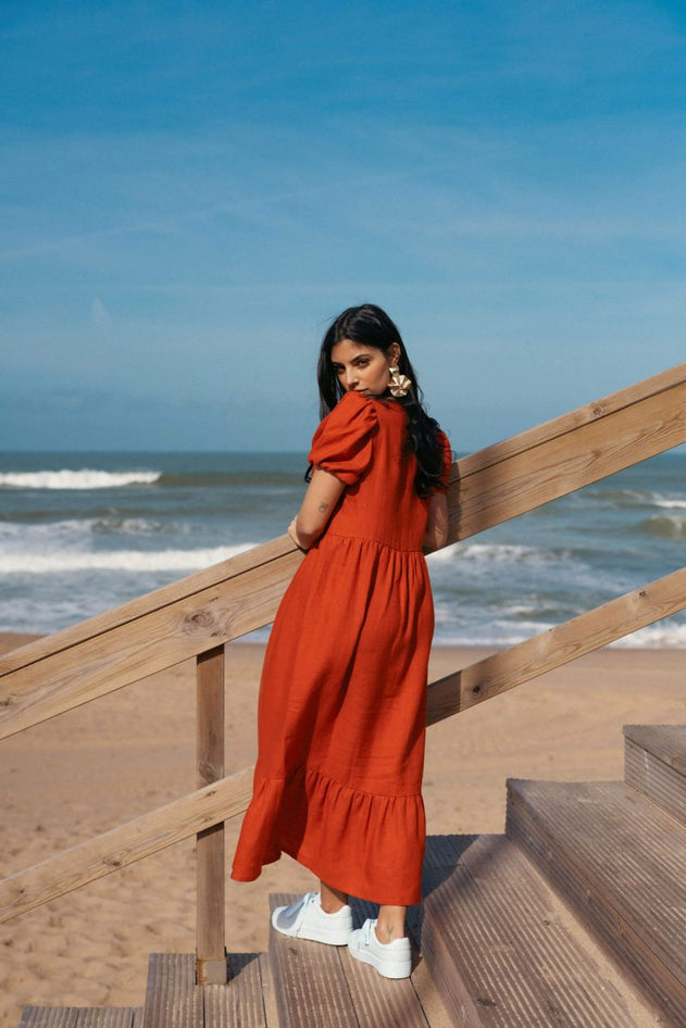 Astrid Dress Burnt Orange - IVALO.COM