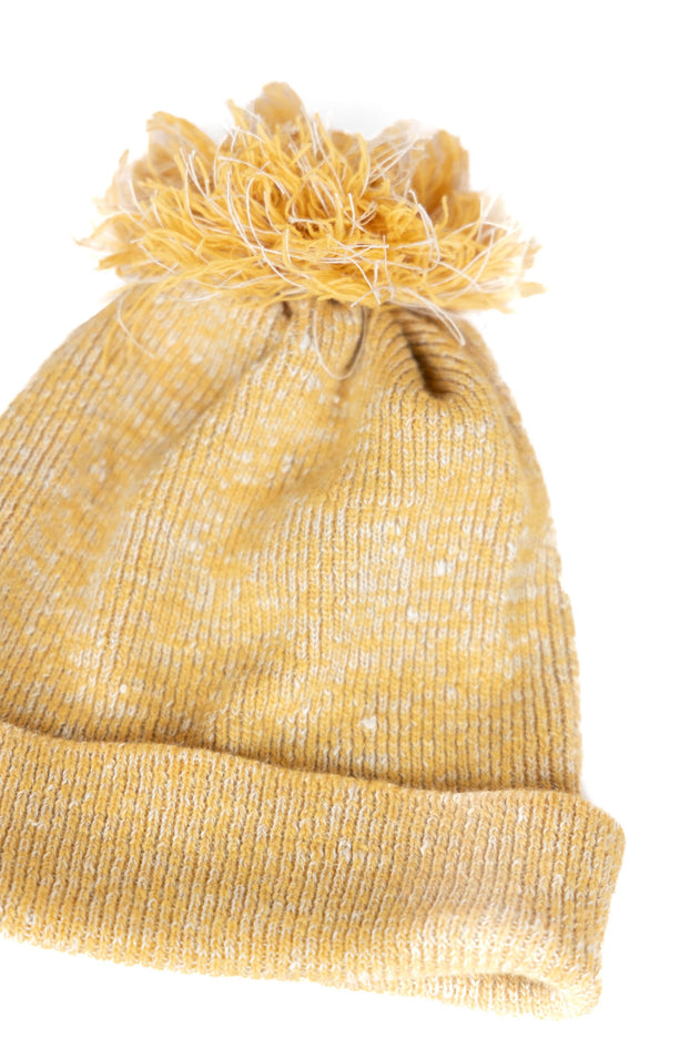 The Hemp Wool Bobble Beanie Yellow