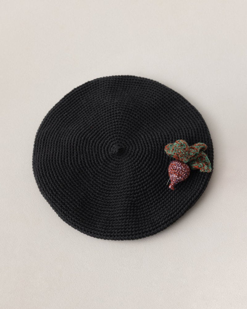 Beretė Crochet Hat Black