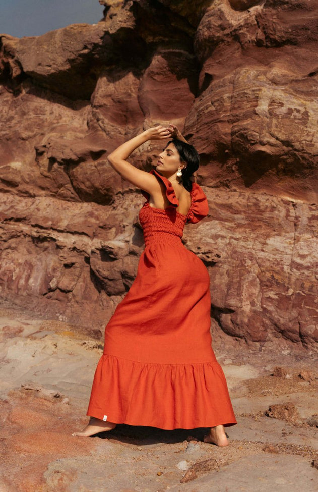 Bianca Dress Burnt Orange - IVALO.COM