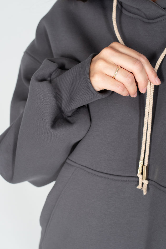 Kangaroo Pocket Hoodie Anthracite