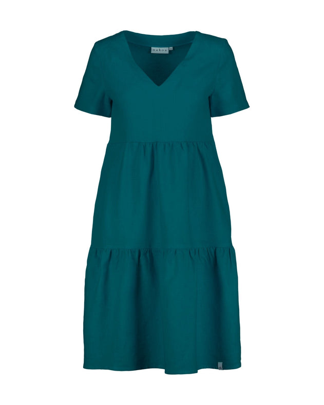 Linen Layered Dress Crystal Teal