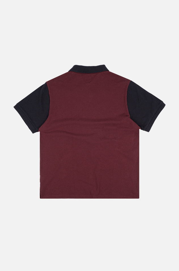 Color Block Polo Shirt Burgundy