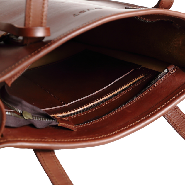 Leather Tote Mod 105 Dark Brown