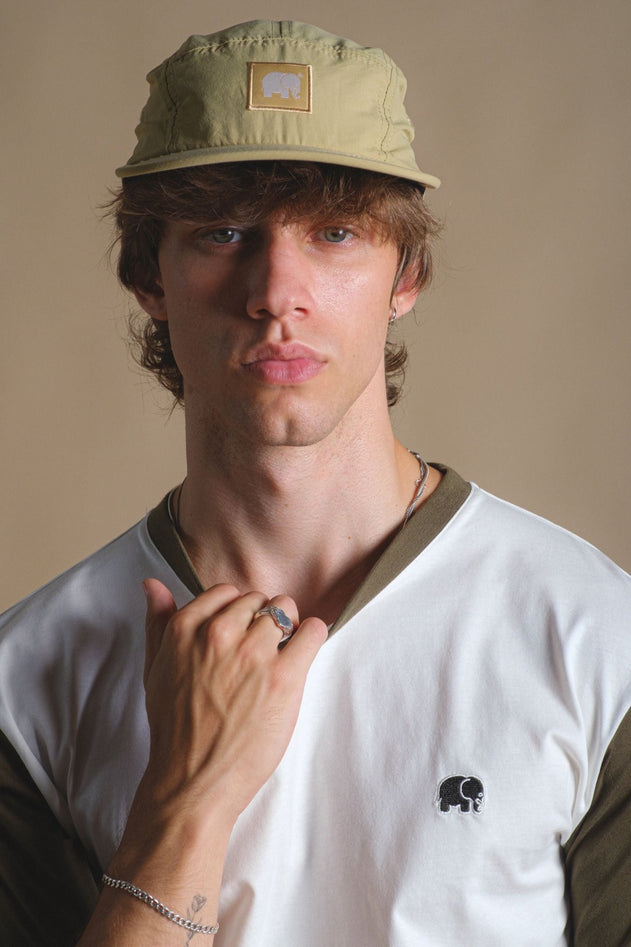 Color Block T-Shirt Natural/Dark Olive