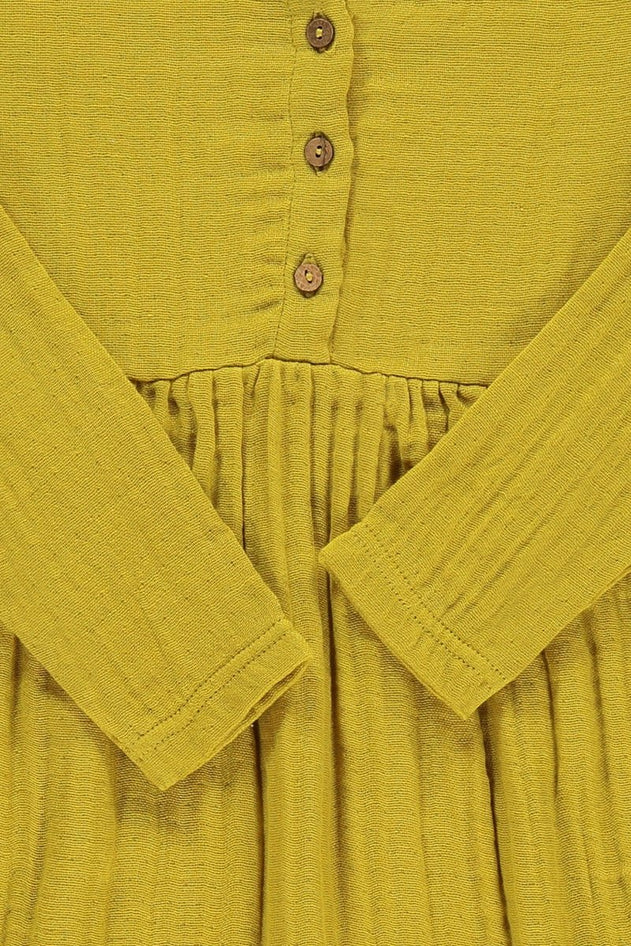 Kids' Basic Muslin Dress Mustard