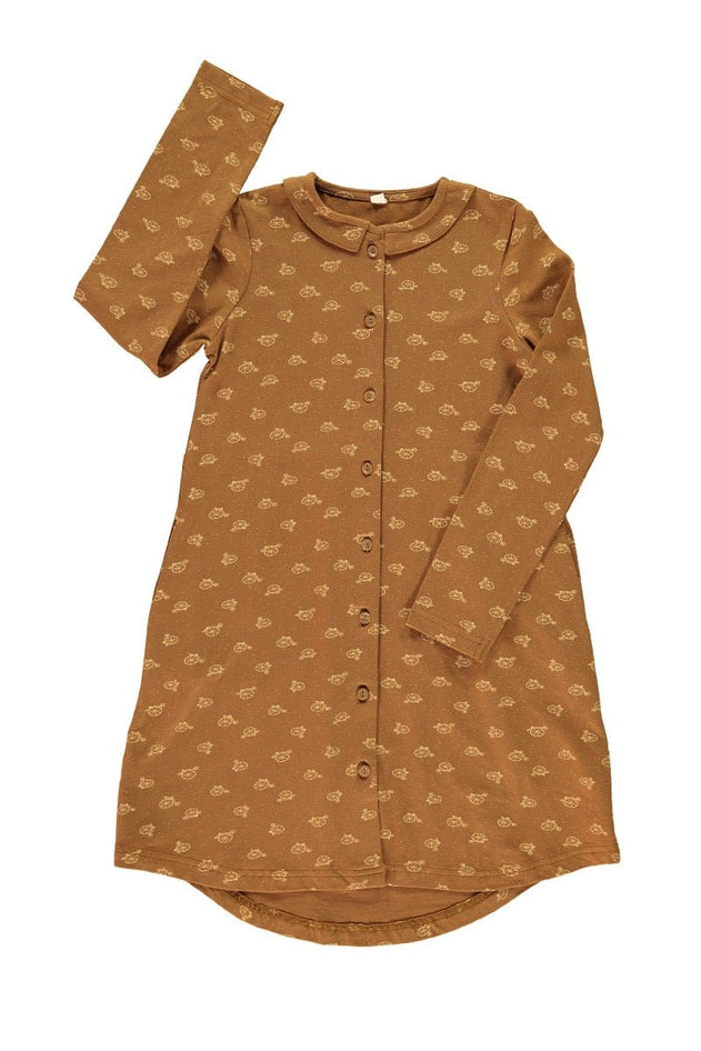 Kids' Shirt Dress Bicycle Brown