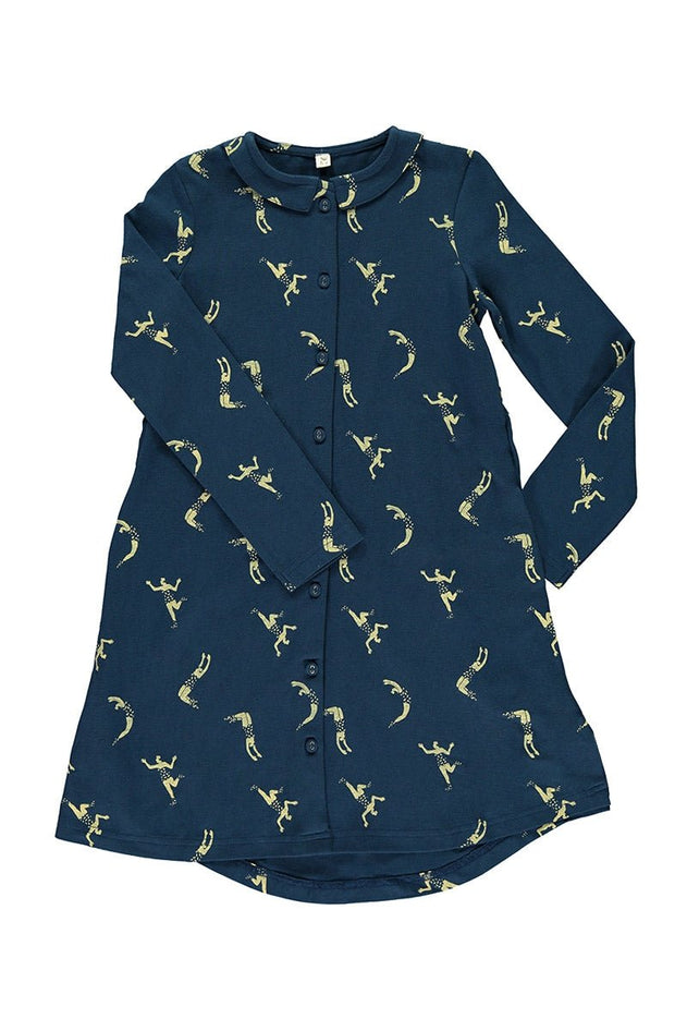Kids' Shirt Dress Navy Blue