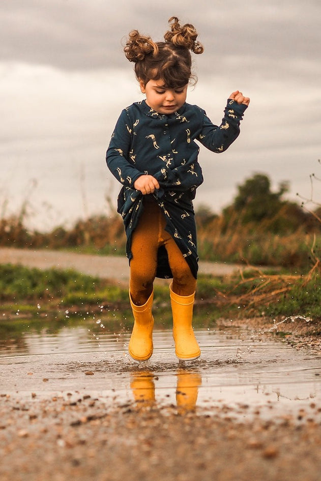 Kids' Shirt Dress Navy Blue
