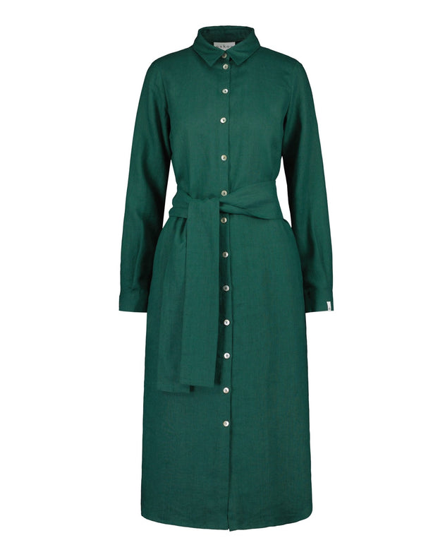 Chloe Linen Dress Evergreen