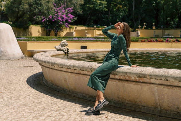 Zoey Dress Evergreen - IVALO.COM