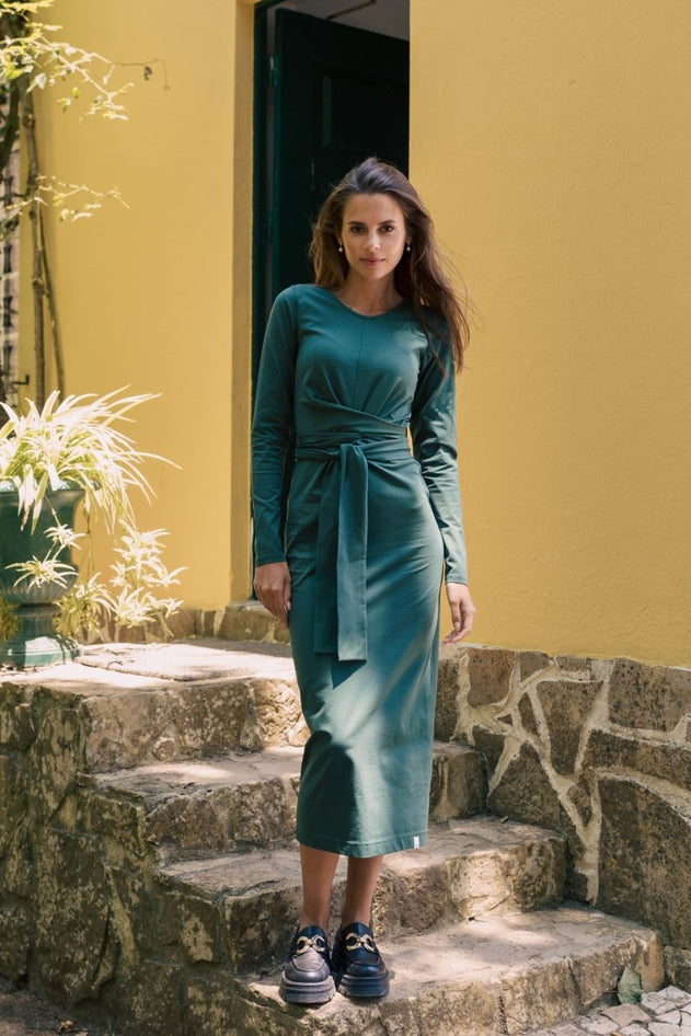 Zoey Dress Evergreen - IVALO.COM