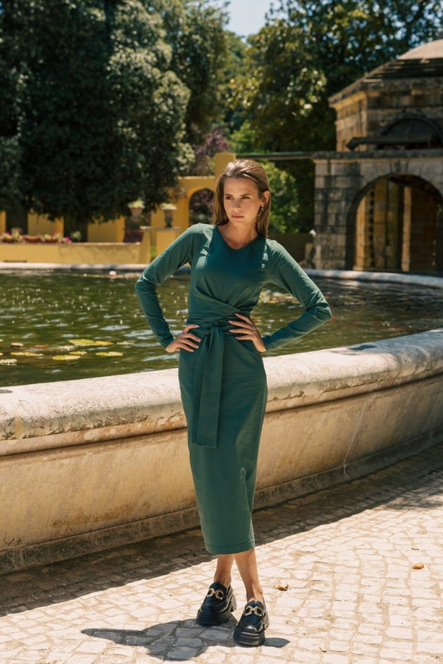 Zoey Dress Evergreen - IVALO.COM