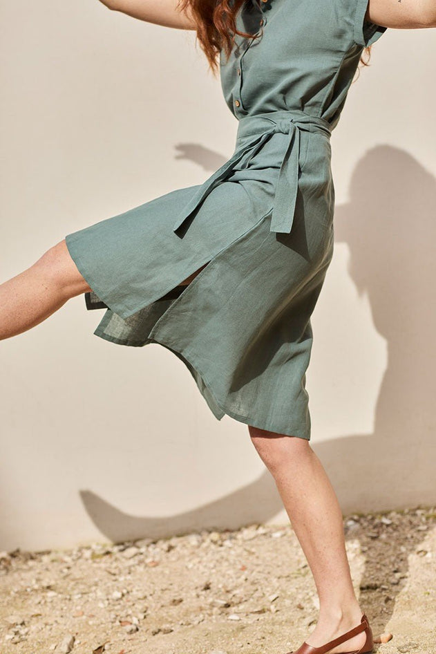 Fely Wrap Midi Skirt Aquamarine Blue
