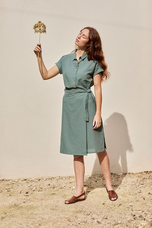 Fely Wrap Midi Skirt Aquamarine Blue