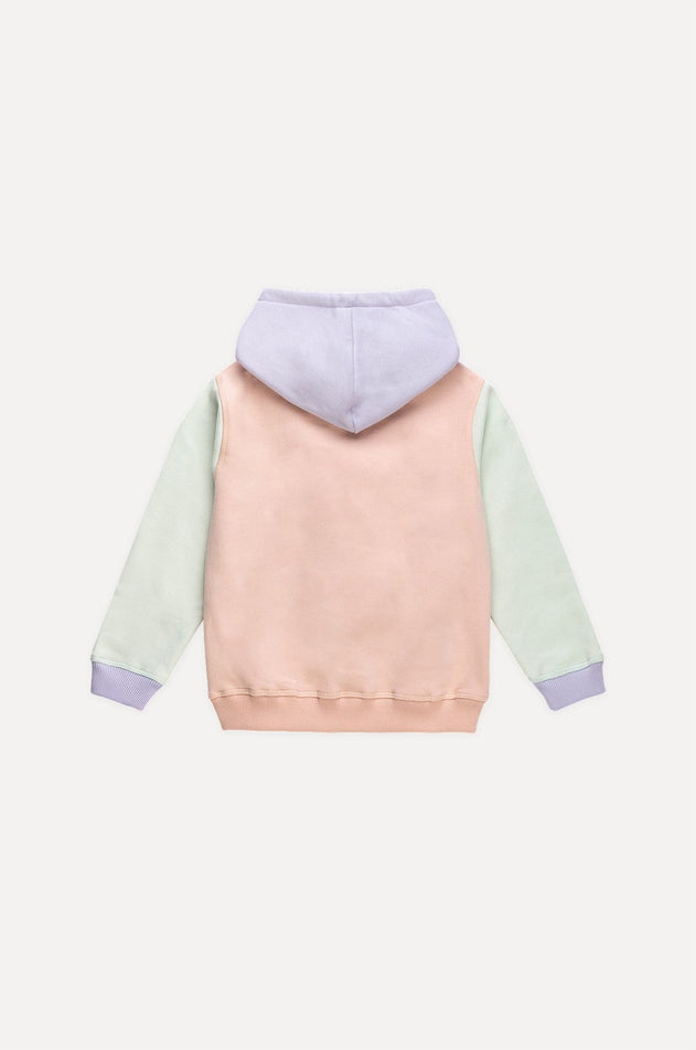 Kids' Color Block Hoodie Pale Pink