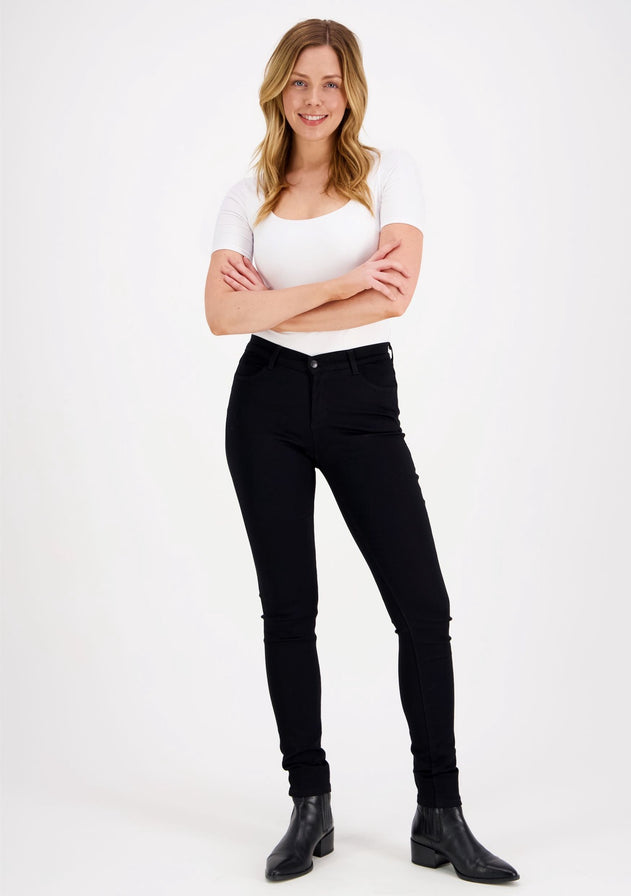 Legging Super Stretch Jeans Black Satin Finish