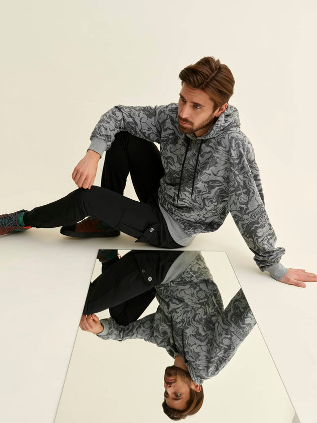 Akvamarini Hoodie Grey Print