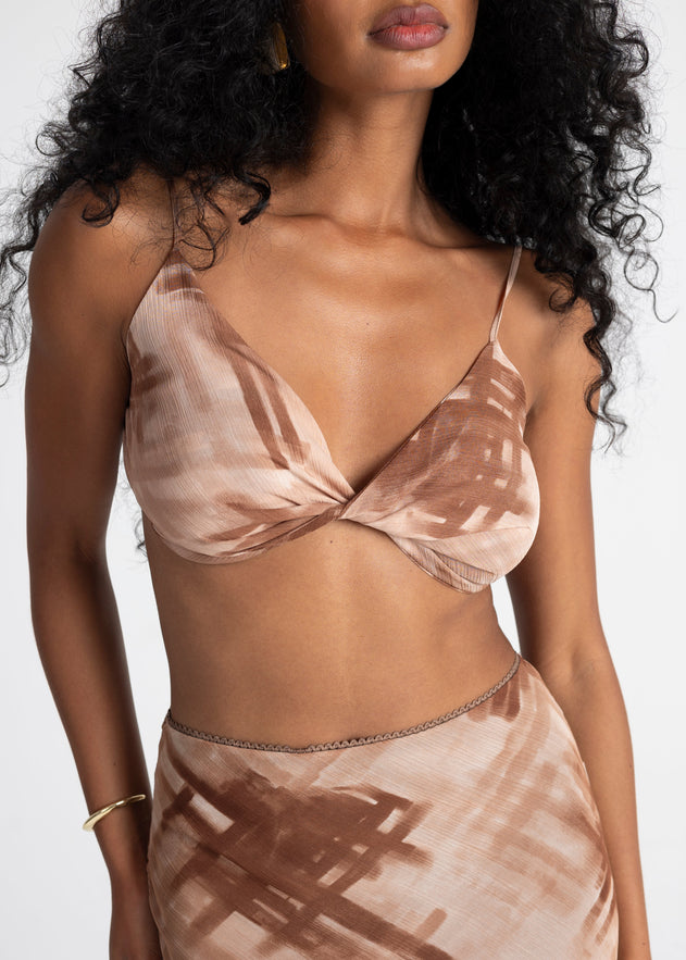 Perla Twisted Front Top Earth
