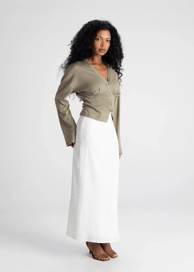 Margherita Cotton Skirt White