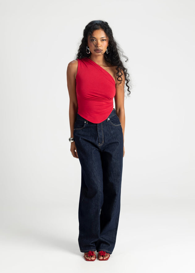 Anita One Shoulder Top Red