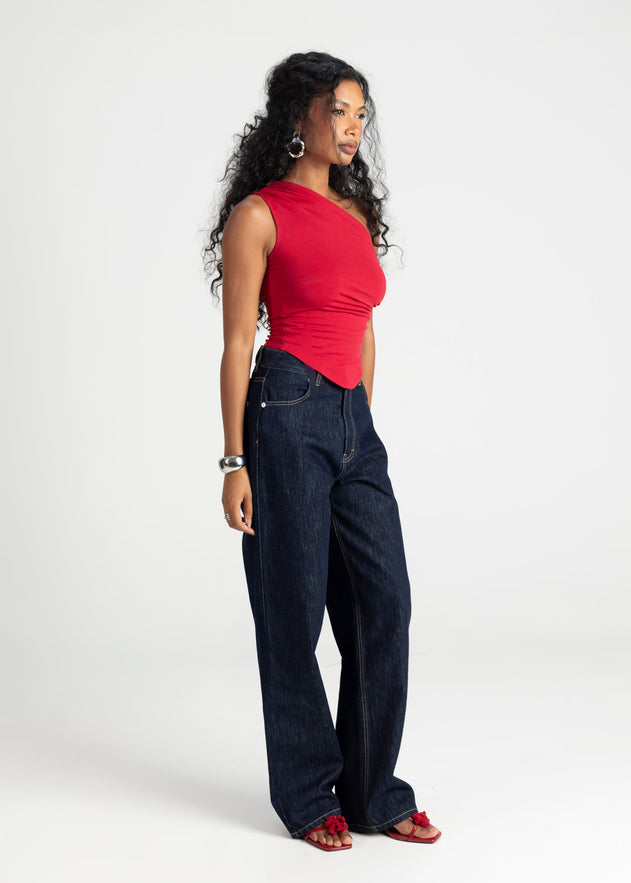 Anita One Shoulder Top Red