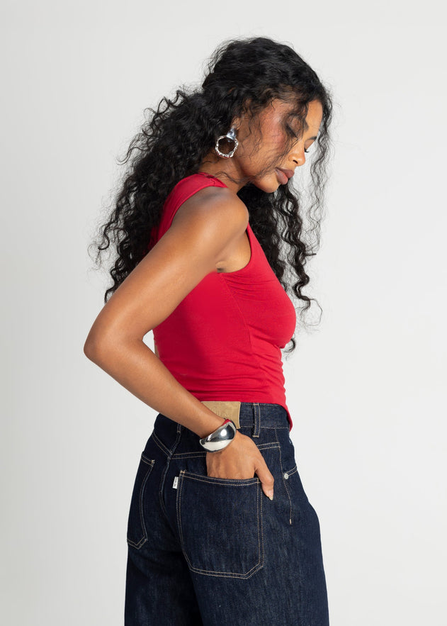 Anita One Shoulder Top Red