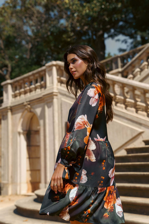 Hailey Dress Copper Flower