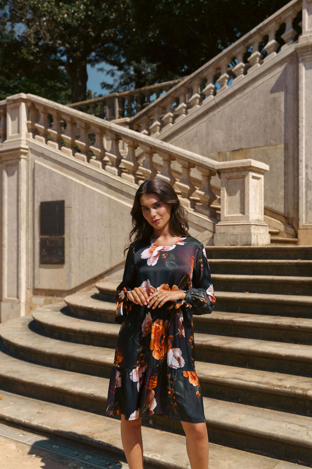 Hailey Dress Copper Flower