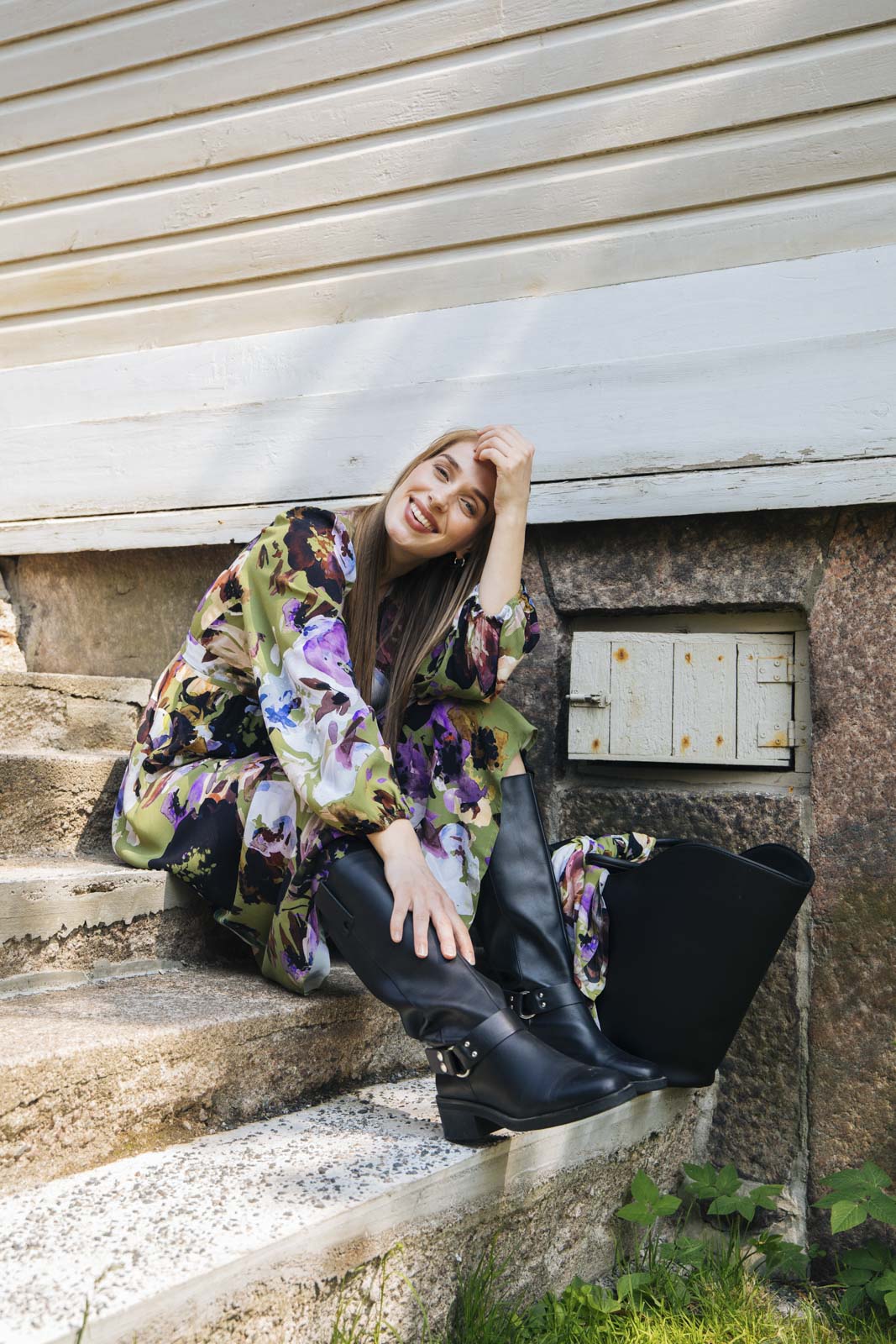 Wrap Midi Dress Olive Anemone