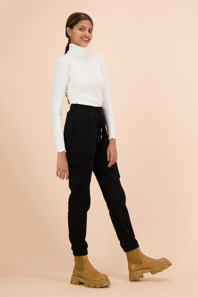 Rib Rollneck Long Sleeve White