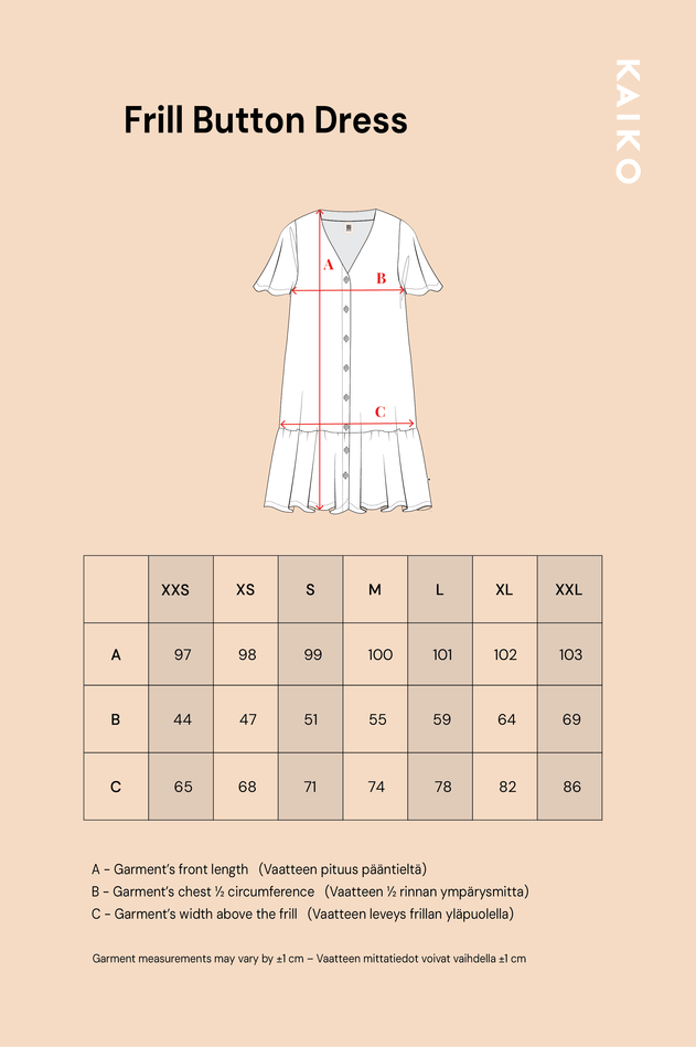 Frill Button Dress Wind